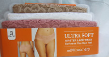 WARNER'S Blissful Benefits HIPSTER Panty Underwear Lace Waist 3-Pk SIZE S/5 NWT