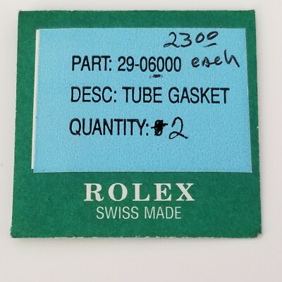 Genuine Rolex Tube Gasket Part# 29-06000 2 pieces! In Factory Packaging