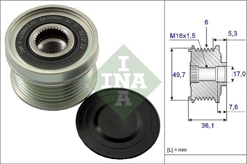 INA Alternator Freewheel Clutch 535 0134 10 - 第 1/3 張圖片