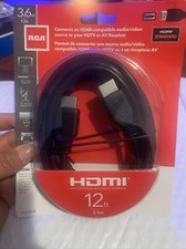 RCA HDMI To HDMI Standard Cable 12FT Compatible Audio/Video - Black