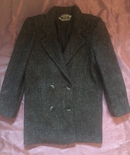 Karizma East Ltd. Vintage Women’s Wool Blend Winter Coat Black Speckled Usa Sz 6