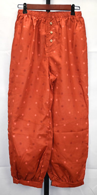 Pull On Elastic Waist Harem Style Pants Size M Rust Color Polyester & Cotton
