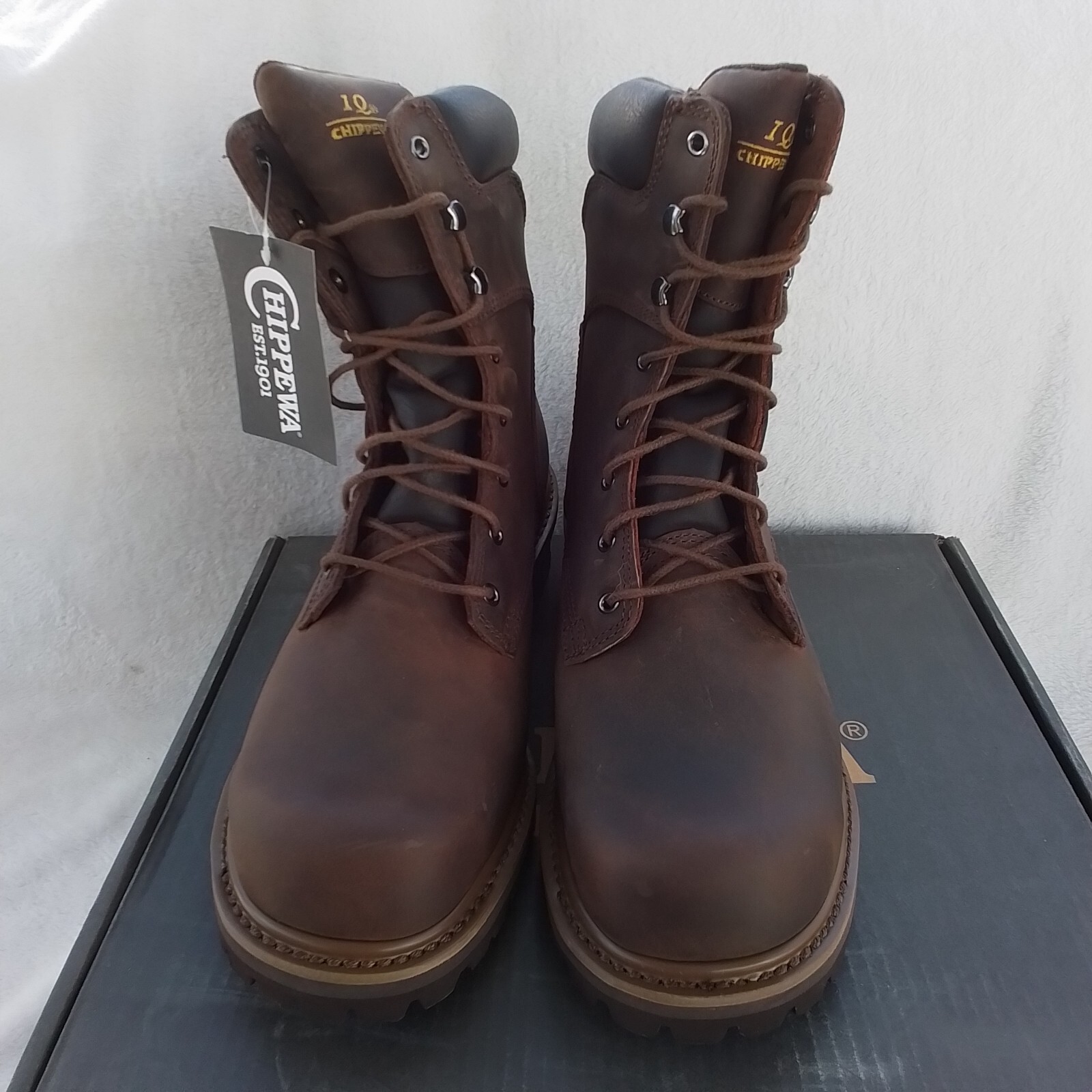 Size 11.5 Men's Chippewa 55026 Lace up Brown Heavy Duty Tough Bark Lace Up Boots