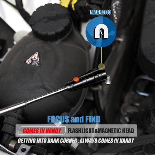 Extendable Magnetic Flashlight with Telescopic Pickup Tool for Men Gifts Gadgets - Picture 7 of 9