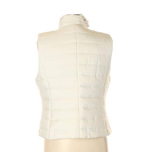 Loft Outlet Women's Ivory Puffer Vest Zip Up Front Zip Pockets Size Medium - Picture 2 of 10