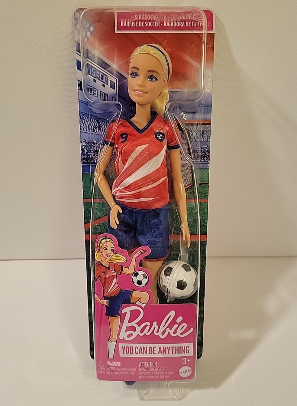 Barbie You Can Be Anything Soccer Player Doll Caucasian Blonde
