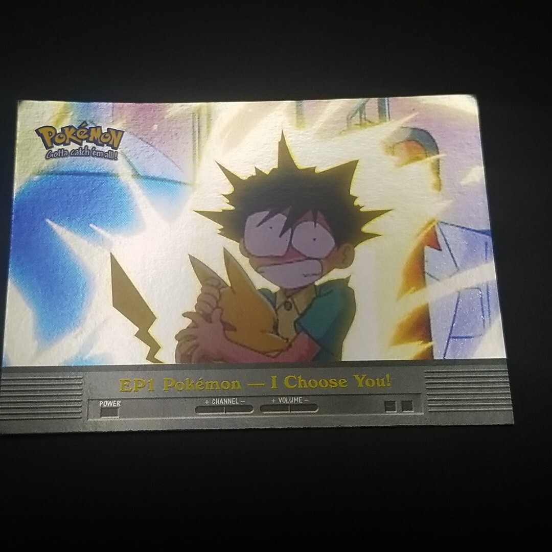 ep1 pokemon i choose you card EP1 Pokemon I CHOOSE YOU! - SILVER HOLO Topps TV - BLUE LOGO - POKEMON CARD  - NM