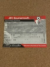 2008/09 AFC BOURNEMOUTH V BRENTFORD 13-04-2009 LEAGUE 2 MATCH TICKET