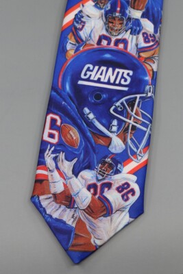 Vintage New York Giants NFL Tie by Ralph Marlin   90s Football Fan Art