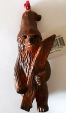 Mill Creek Studios Snow Boarding Bear Christmas Ornament - Nib