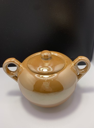 Vintage Pfirsich Glanzware Zuckerdose Japan - Bild 3 von 15