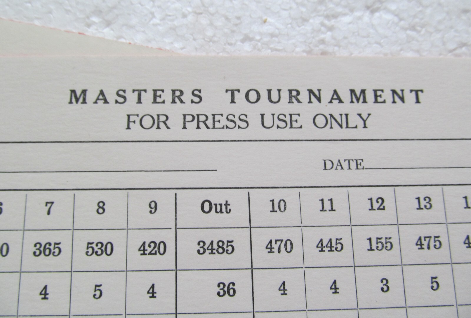5 UNUSED PRESS SCORECARDS FROM THE MASTERS 1960'S TO 1970'S | eBay