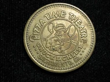 1981 25c CHUCK E CHEESE TOKEN * BRASS * PIZZA TIME THEATRE * SACRAMENTO, CA