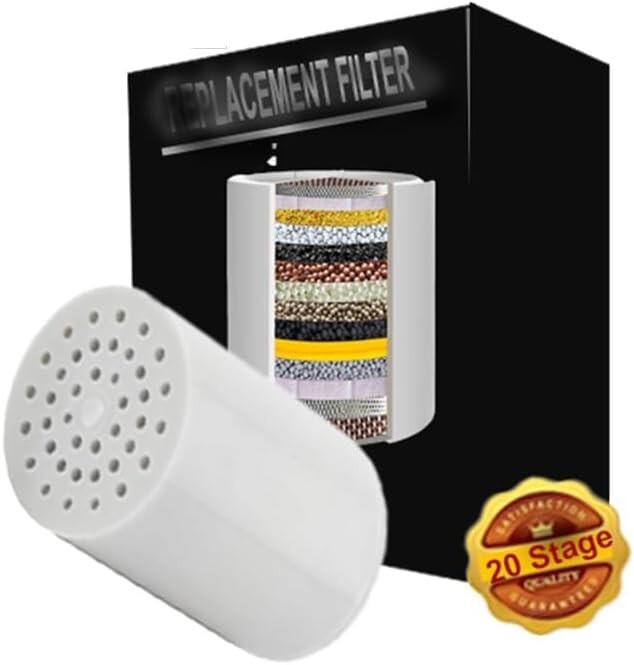 20-Stage Shower Head Filter Replaceable Filter Cartridges for Hard Water