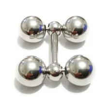 Surgical Steel 14 to 10 Gauge,1/2" Length w 4X10mm Balls Frenum Barbell.