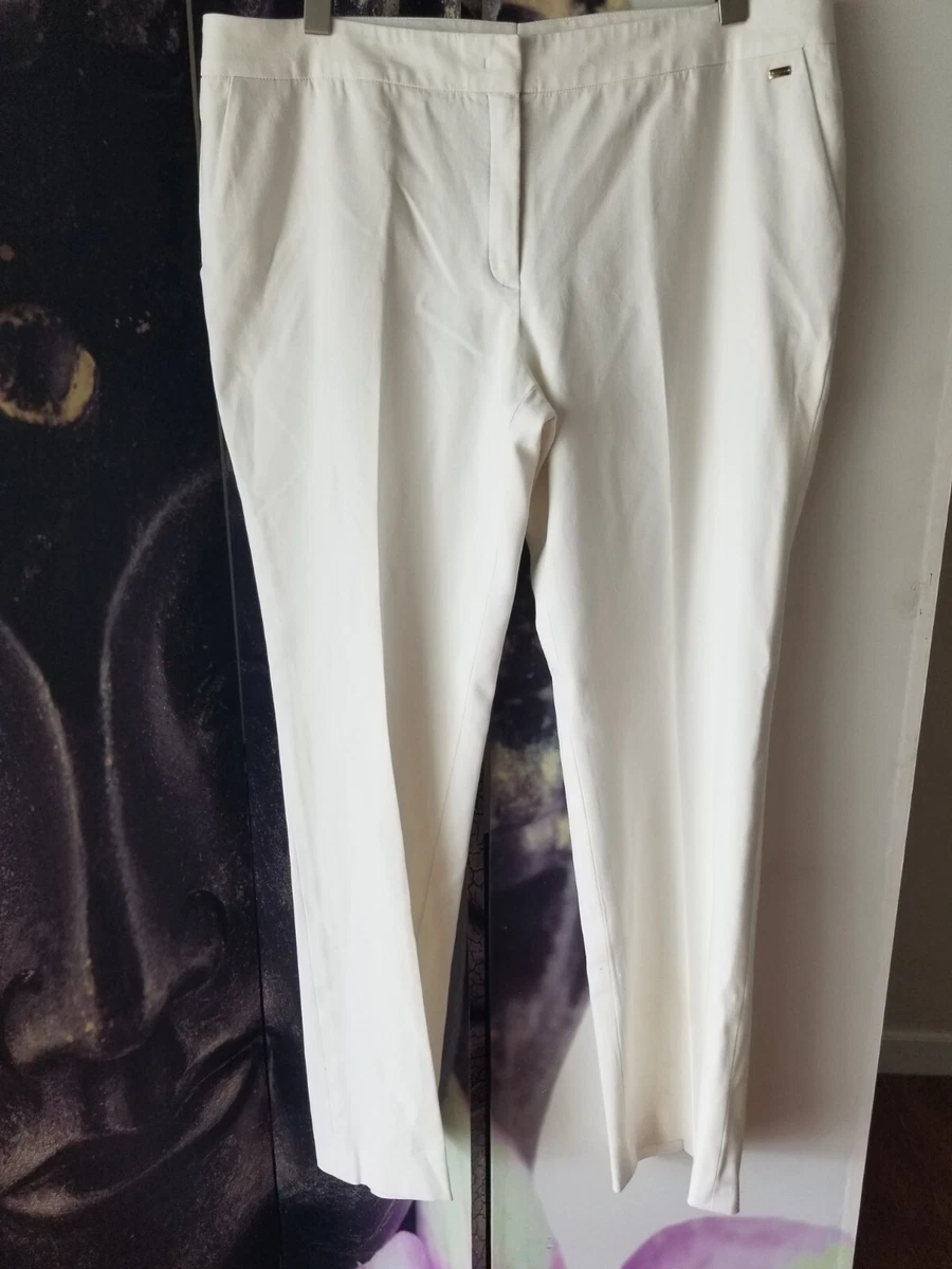 ESCADA Women’s Size 44 Tsegana Straight Leg Pants in Off White YJ01