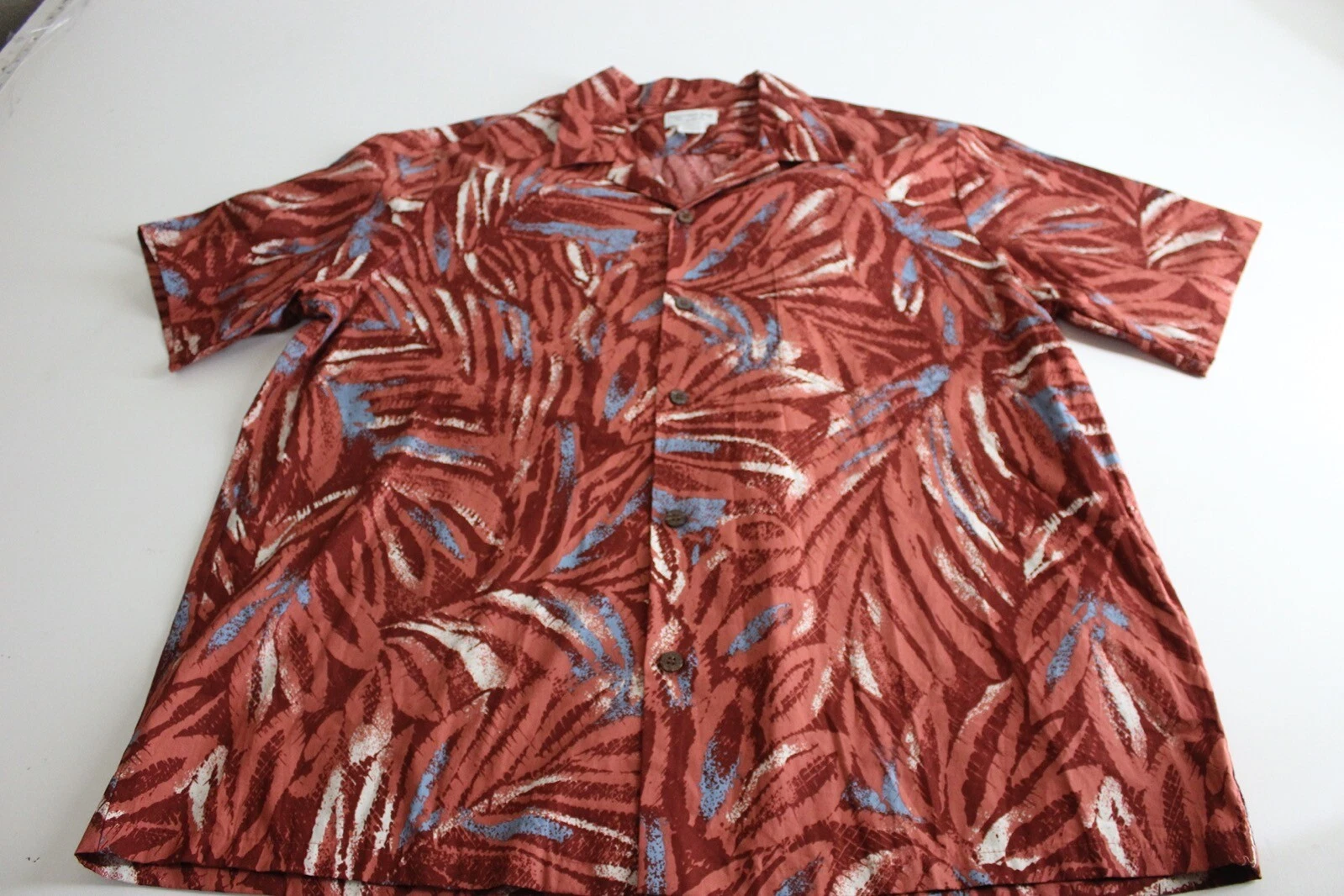 Hanauma Bay Made Hawaii Floral SHORT SLEEVE BUTTON UP SHIRT XL Extra Large