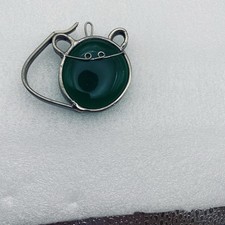Vintage Green Stained Glass Mouse Suncatcher 2  x 2.5  