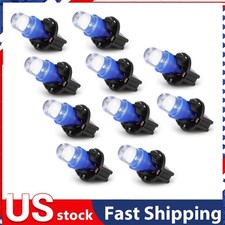 10x 194 Blue T10 168 Led Bulbs Instrument Gauge Cluster Dash Light With Sockets