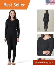 Womens 100 Merino Wool Base Layer Set Lightweight  Midweight Thermal Underw...