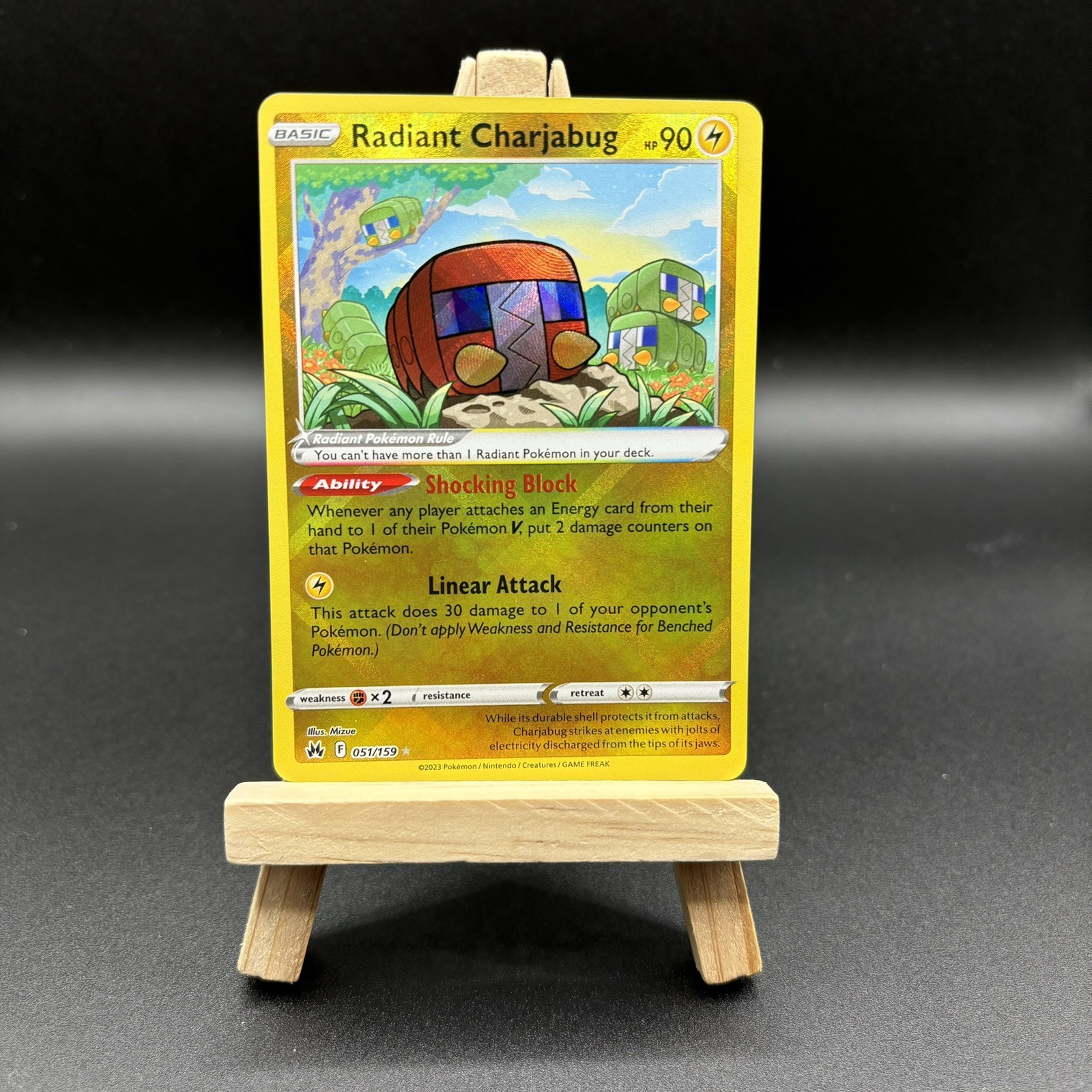 Pokemon Card - Radiant Charjabug 051/159 - Crown Zenith - Ultra Rare, NM