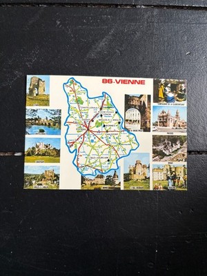 BR1606 Frankreich Sarthe Karte Carte Geographique Multi Vues 86 Vienne unbenutzt Vintage 