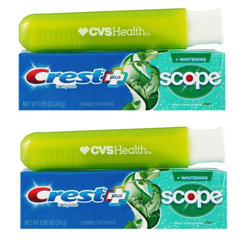 CVS Travel Toothbrushes Crest/Scope Whitening Toothpaste Colors Vary ...