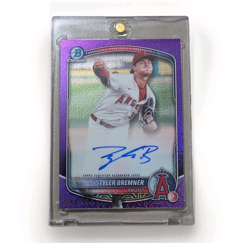 Tyler Bremner [Purple Mojo] #BMA-TB 2025 Bowman Draft Chrome Prospect Mega Autograph card
