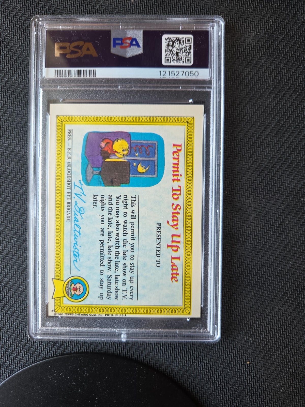 Topps 1985 Garbage Pail Kids Series 1 Nasty Nick #1a PSA  5 Sticker Base Card view 2