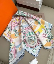 2026 Sallys Boutique 18 Momme Twill Silk Wrap Scarf Candy Print 2 Face Shawl 35"