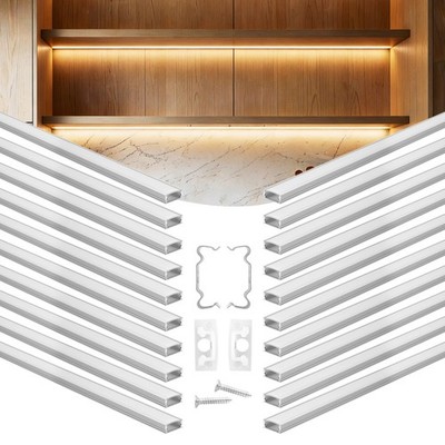VEVOR 20-Pack 6.6 ft/2M U Shape LED Aluminum Channel Milky Cover for LED Strip