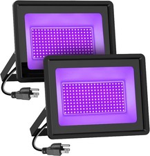 2 Pack 300W Black Lights, LED Blacklight Flood Light with Plug, IP66 Waterpro...