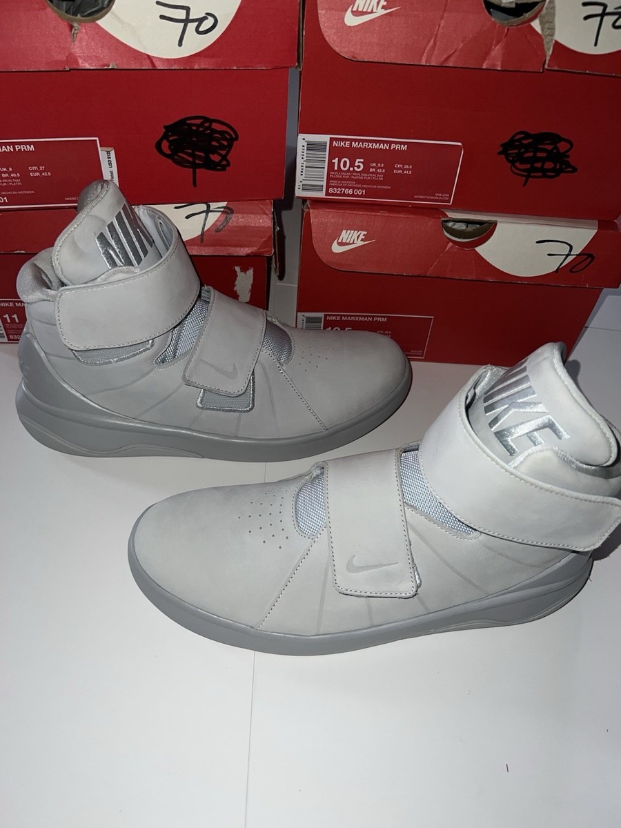 Nike Marxman PRM Basketball Shoes Platinum 832766-001 Sz