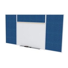 Pemberly Row Vinyl 4' x 12' Bulletin  Magnetic Whiteboard Set-E in Navy