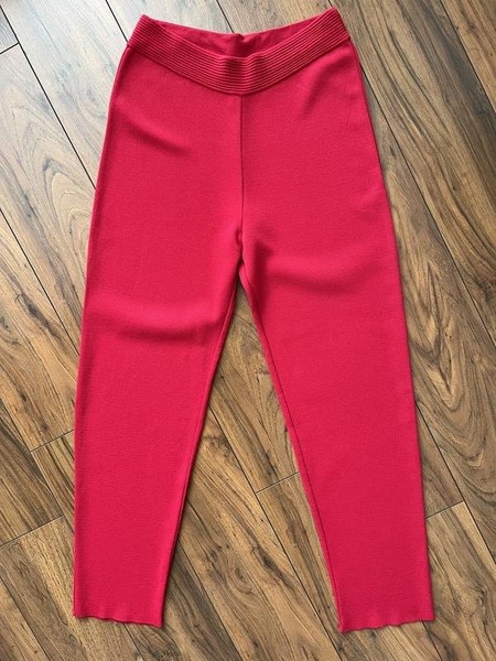 Women Marina Rinaldi Trousers Red Viscose M