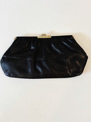 Small Le Tanneur Black Leather Vintage Clutch