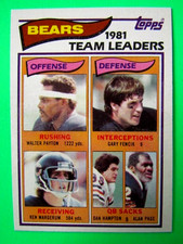 1981 Topps #292 Chicago Bears Walter Payton Alan Page Sharp Card F0627