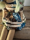 Vintage 1930-40 Composition Doll Mint Green Braids Patchwork Dress RARE 🔥 — photo 5