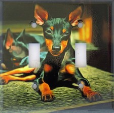 Manchester Terrier Double Toggle light switch plate, made in USA