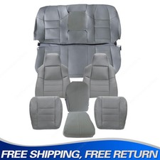 2002-2007 For Ford F250 F350 Lariat Full Set Perforated Leather Seat Cover Gray