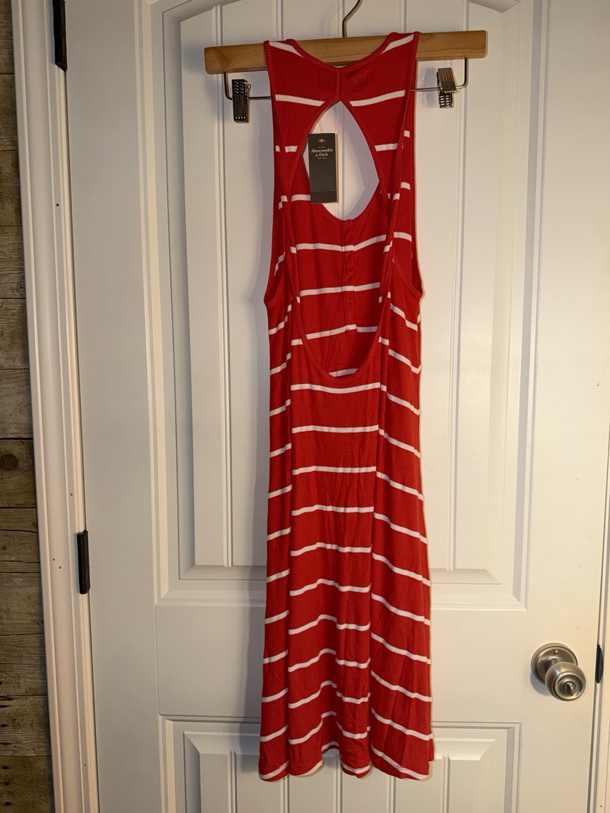 Abercrombie & Fitch Red White Striped Racerback Dress Small Tall NWT, photo 6