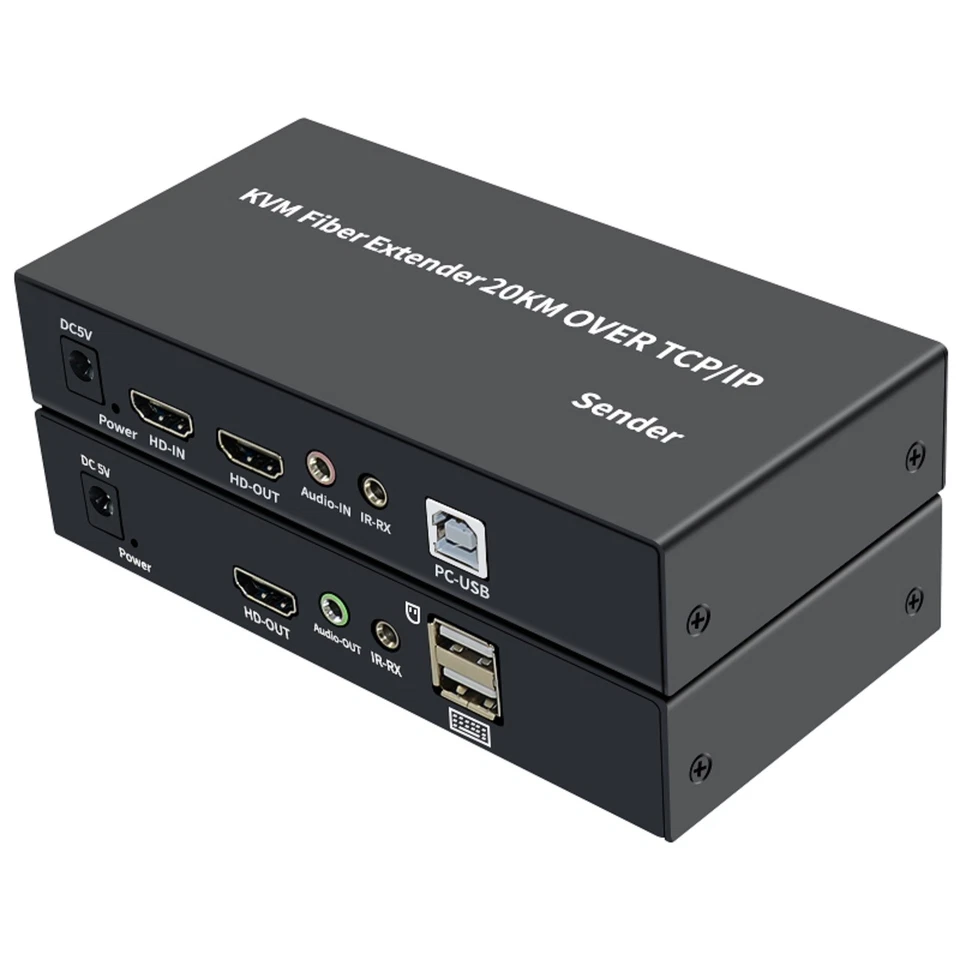 1920X1080P @60Hz HDMI KVM Fiber Extender over SC Fiber Optical Cable to 20Km G - Image 3 of 4