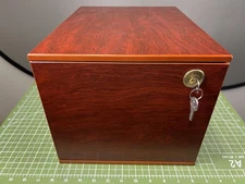 Leuchtturm Volterra Wooden Coin Box Case w/ 2 Trays (20 Compartments Each)