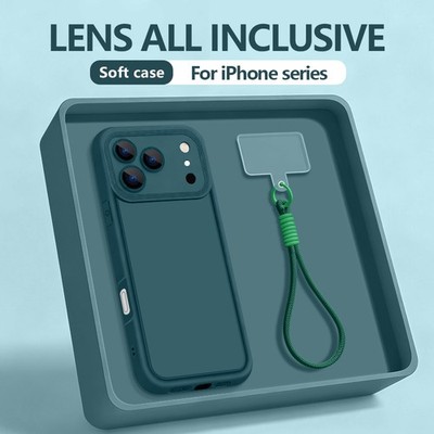 mit Handykette Hülle für iPhone 17 16 15 14 13 Pro Max Air 12 11 Silikon Cover