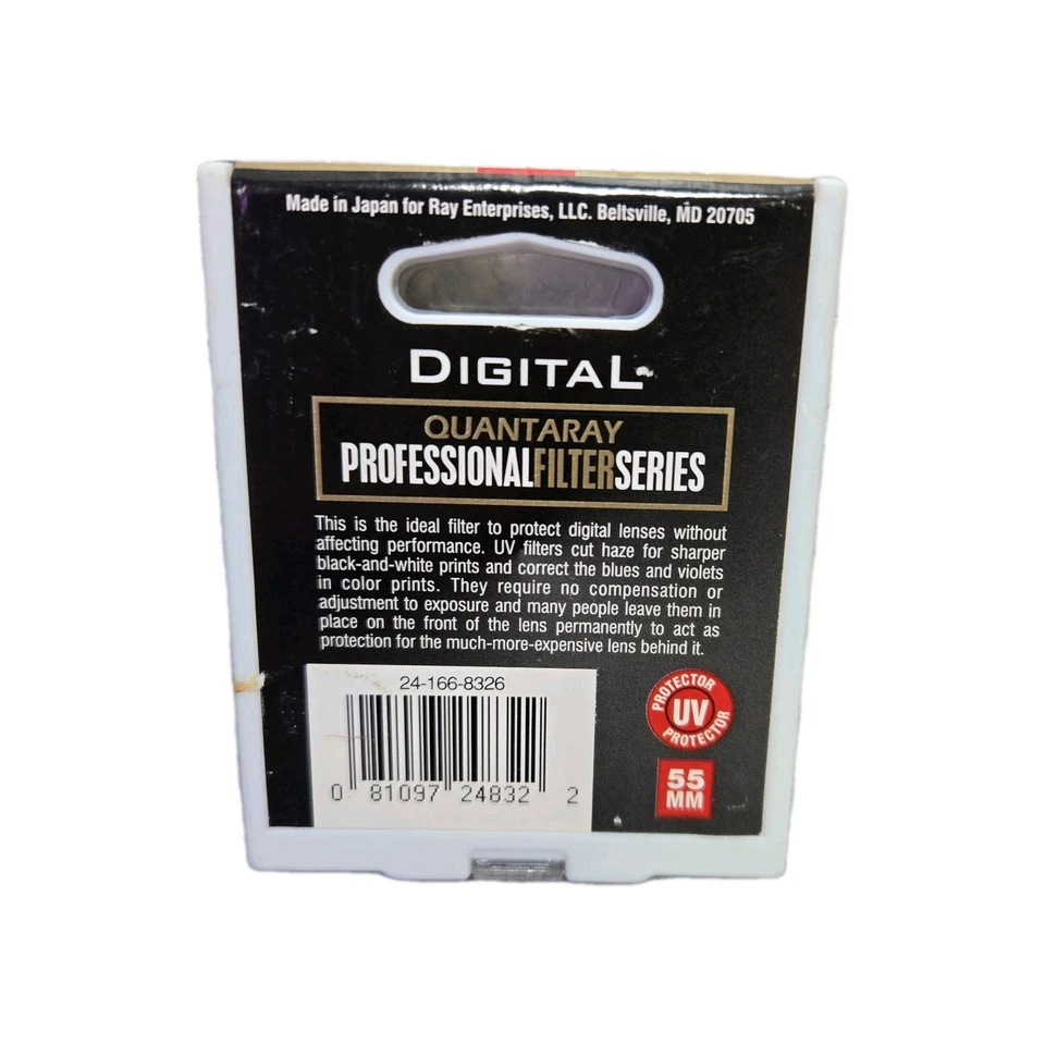 Quantaray Professional 55 mm Digital UV Filter Protector Made in Japan ~ SEALED - Image 2 of 2