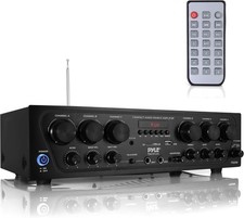 Pyle 750W 6 Channel Bluetooth Karaoke Amplifier USB Mic Echo Receiver