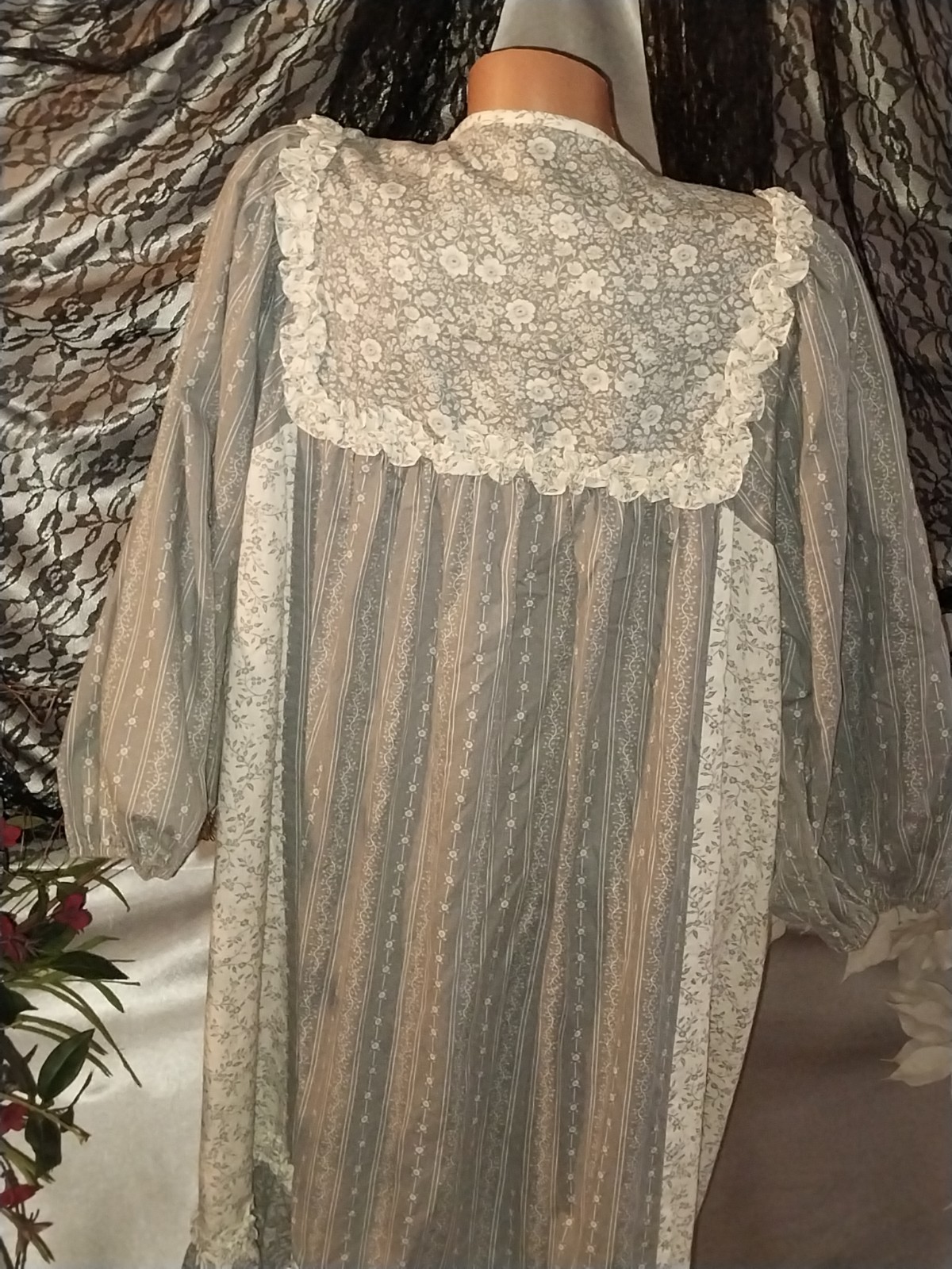 Vtg PRAIRIE FARMHOUSE COTTAGE FOLK Prim Housedres… - image 9