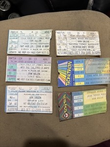 Six Van Halen Tickets Stubs Assorted Years And Arena’s