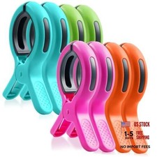Beach Towel Clips for Beach Chairs, Towel 8 Orange/Green/Mint Blue/Rose Red