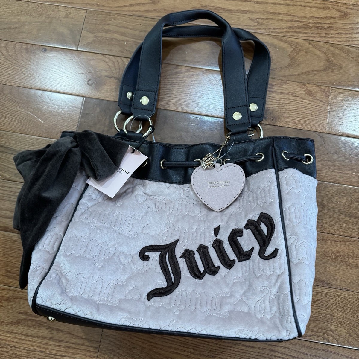 Juicy Couture ボストンバッグ ブラック ホワイト JUICY COUTURE Vintage Dreams Daydreamer Tote Bag Dusty Blush Pink